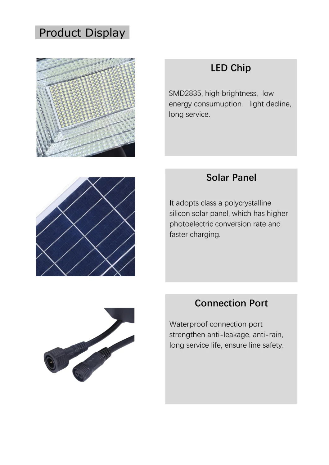 200W आउटडोर सोलर एलईडी लाइट्स 150W 300W सोलर फ्लड लाइट 2